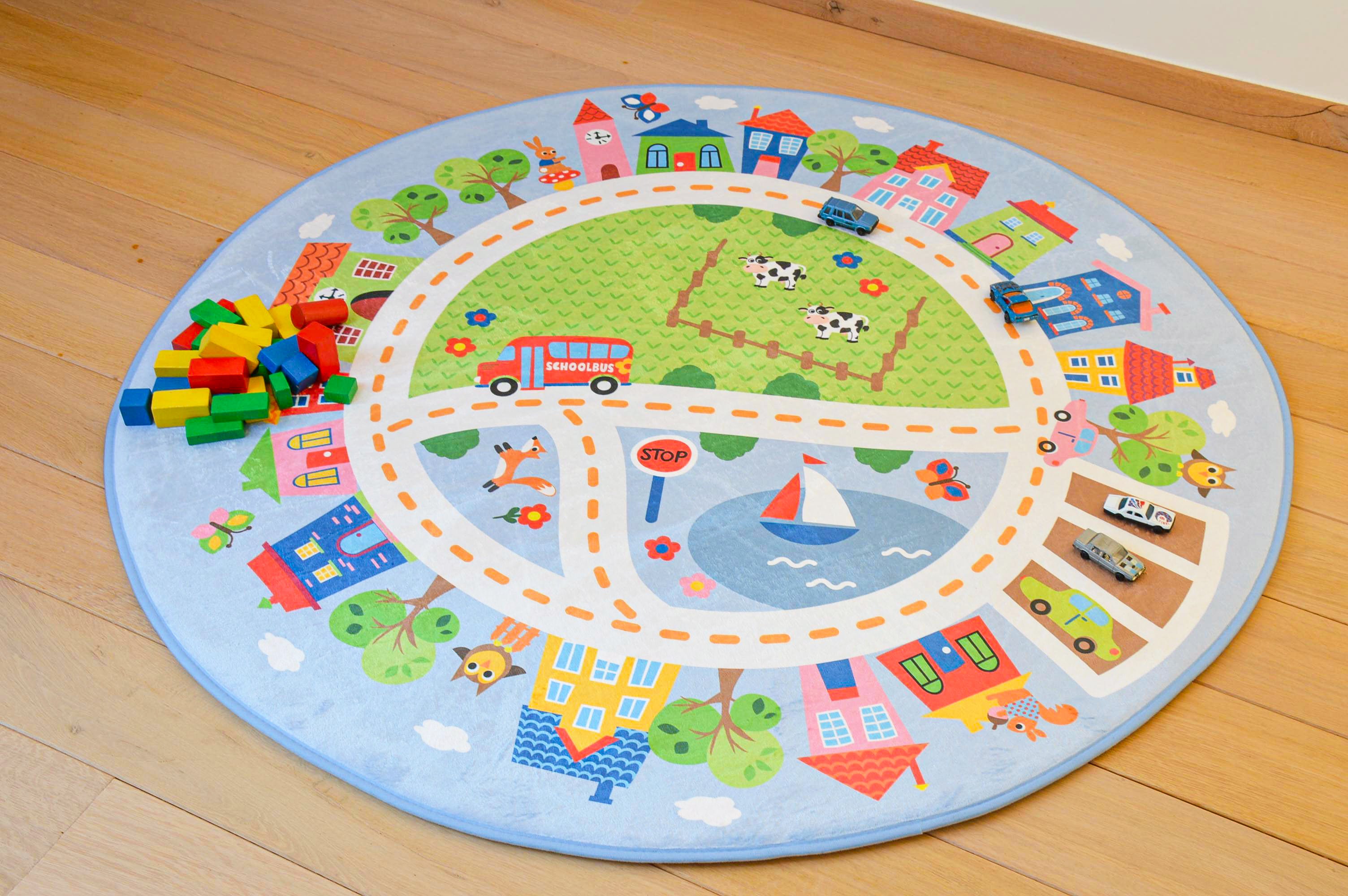 Rond Autobaan Tapijt (130cm)