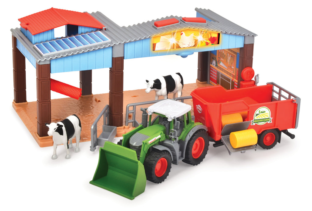 Dickie Toys Farm Station | Fendt Tractor met Stal, Licht & Geluid