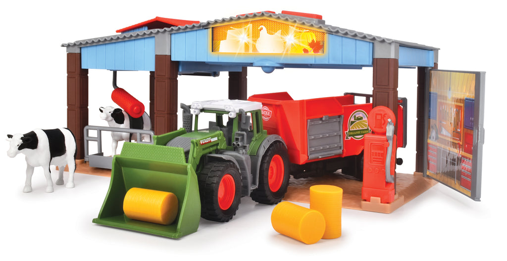 Dickie Toys Farm Station | Fendt Tractor met Stal, Licht & Geluid