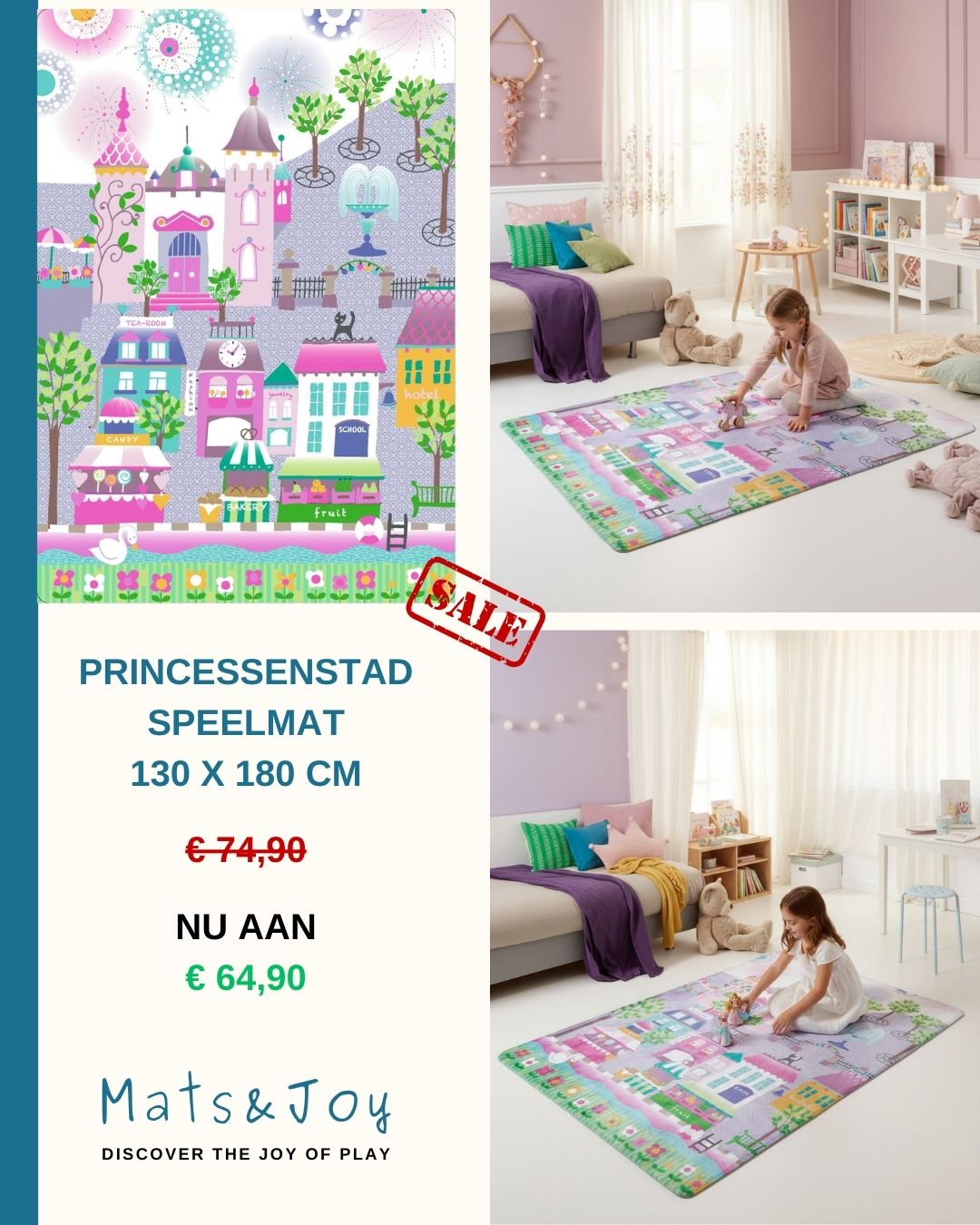 Prinsessenstad Speeltapijt (130x180cm)