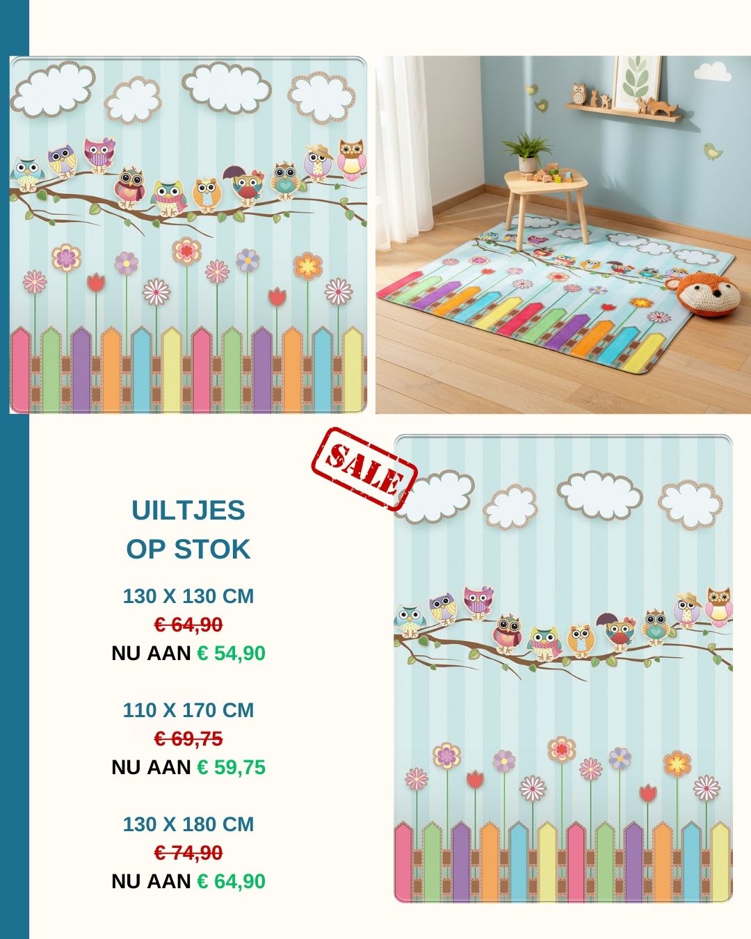 Uiltjes Kindertapijt (130x130cm)