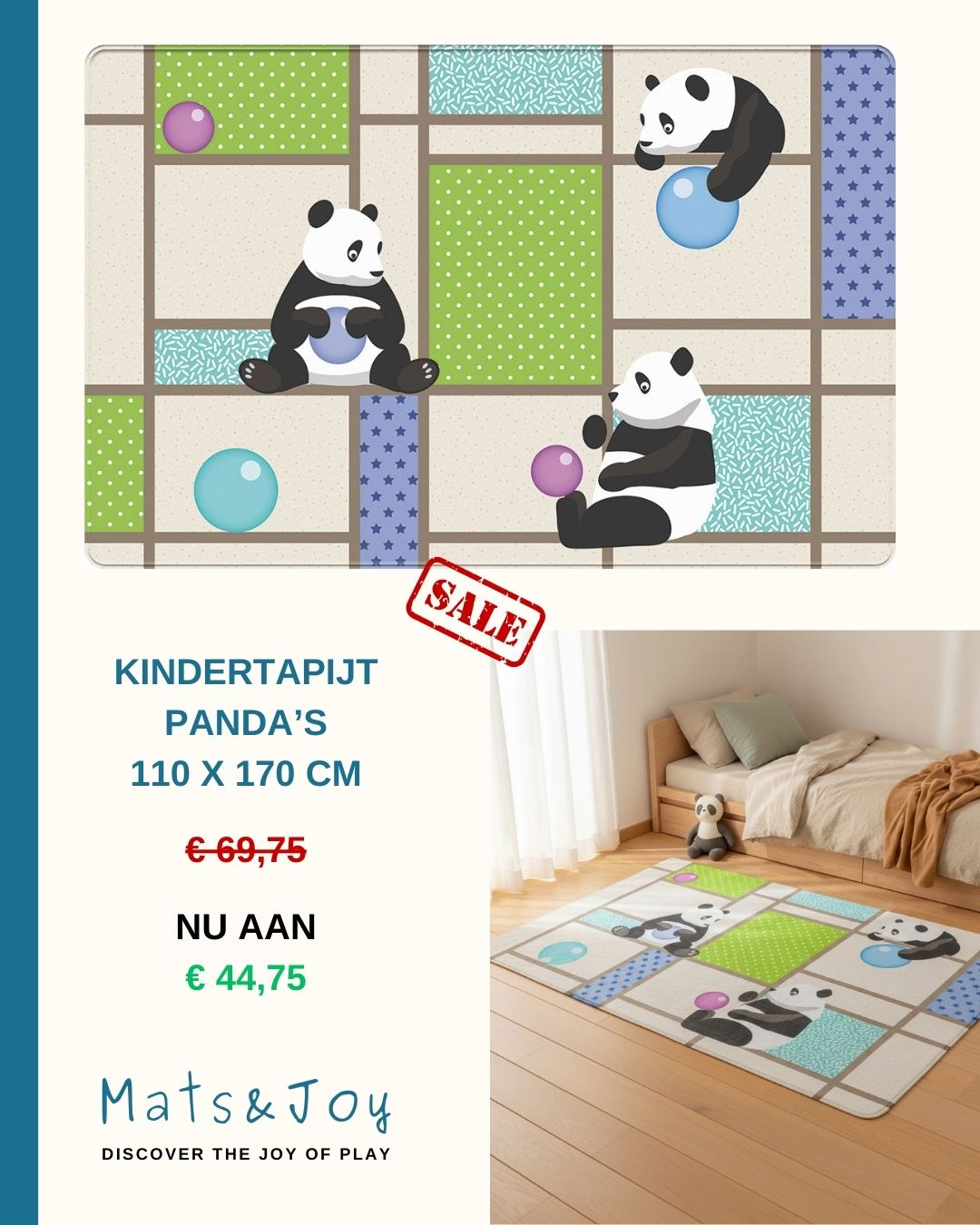 Panda Speelmat (110x170cm)
