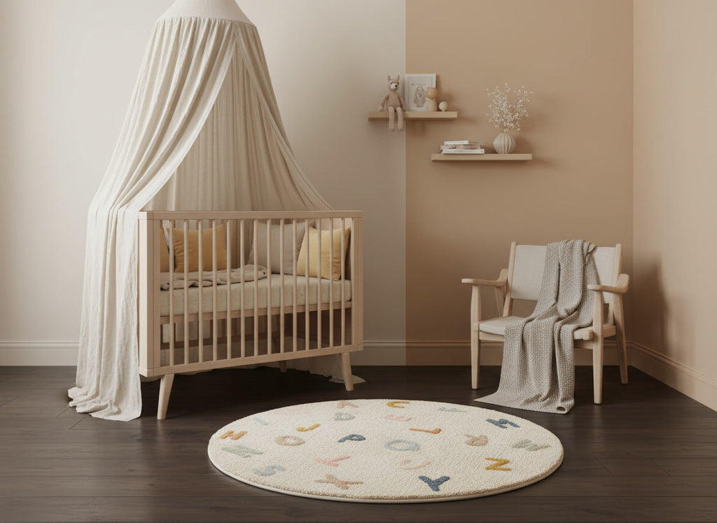 ABC Rond Kinderkamer Vloerkleed (Ø 110cm)