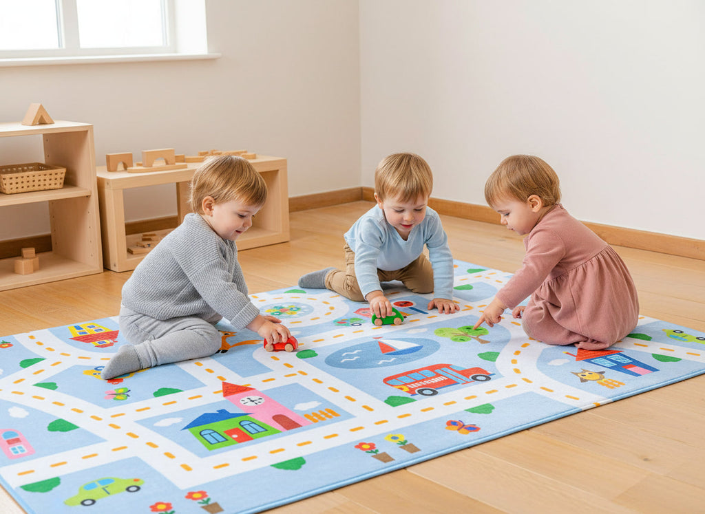 Blauwe Auto Speelmat (130x180cm)