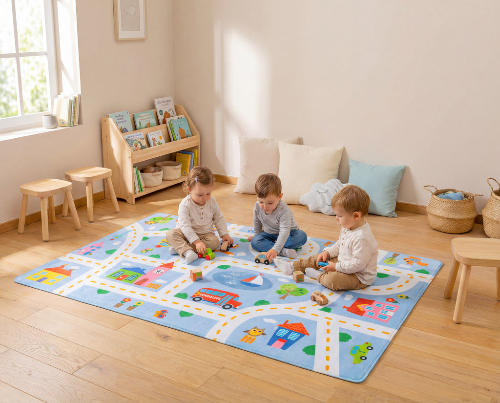 Blauwe Auto Speelmat (130x180cm)