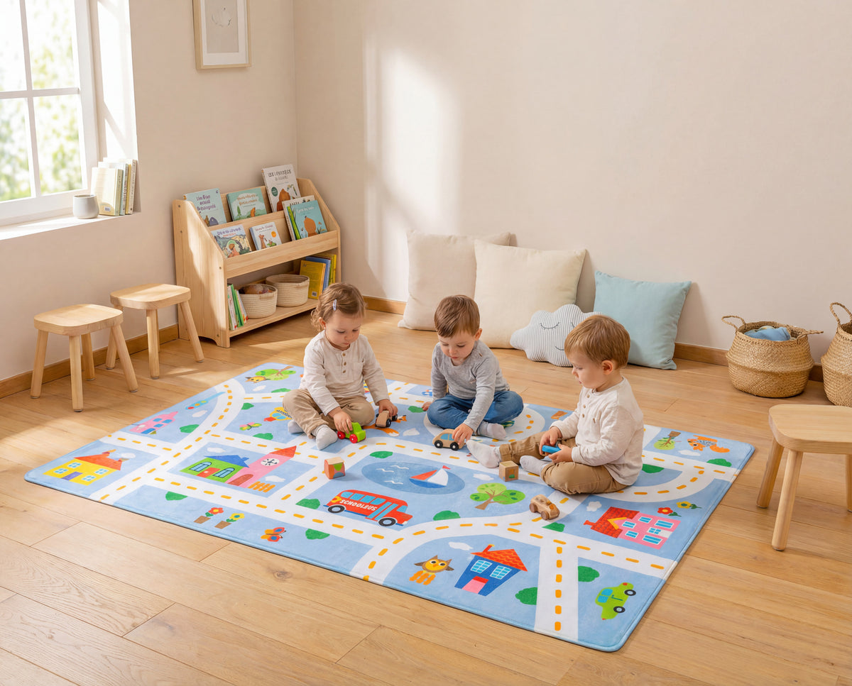 Blauwe Auto Speelmat (130x180cm)