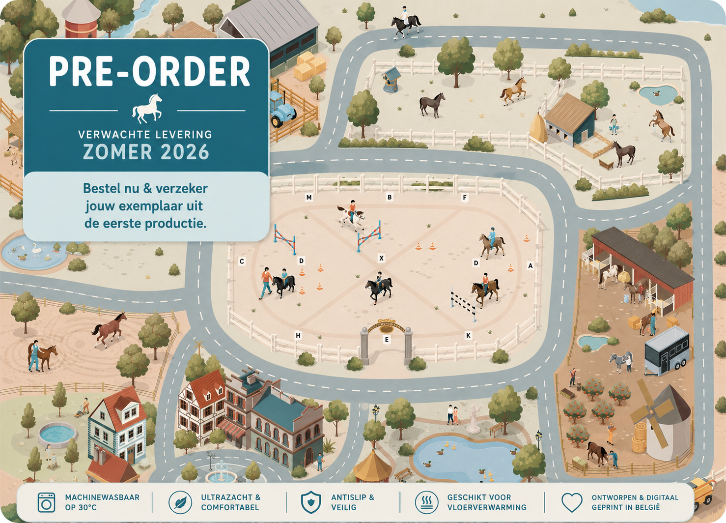 Paarden Manege Speelmat 130x180cm | PRE-ORDER