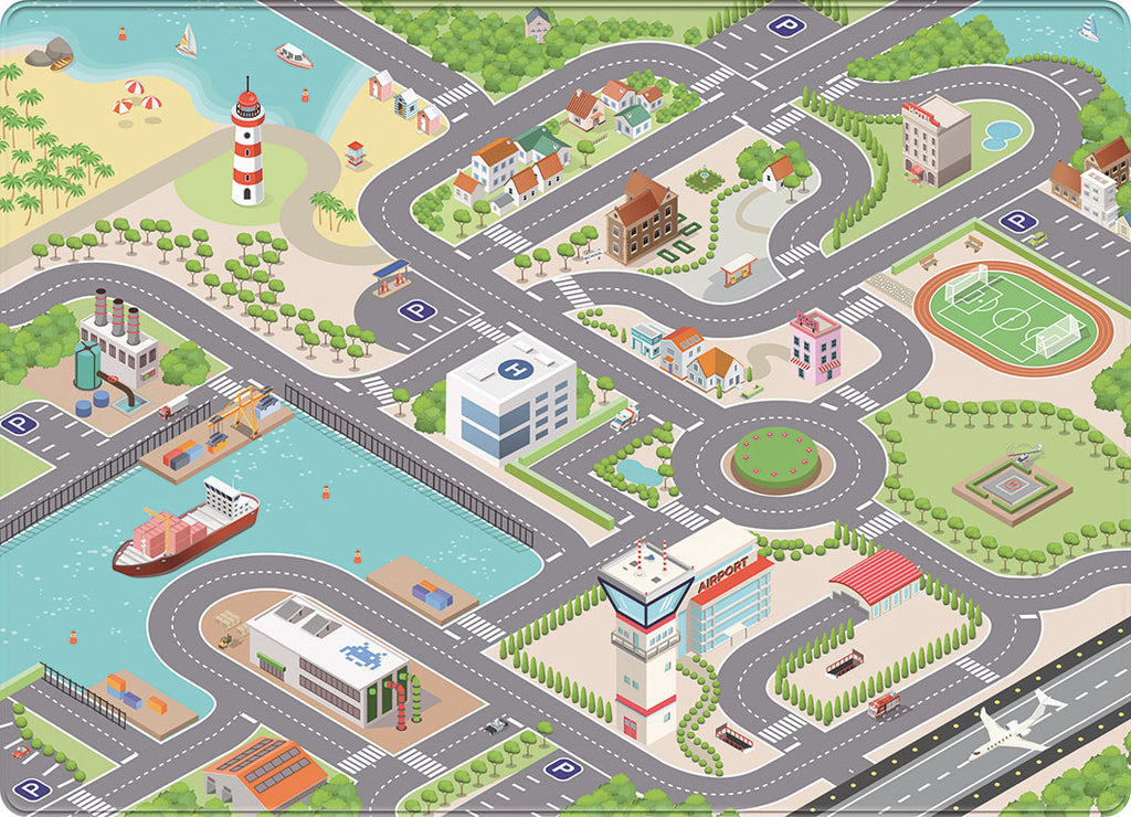 City Auto Speelmat (110x170cm en 130x180cm)