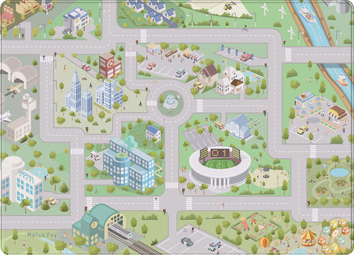 Auto Speelmat 'Town Square' (130x180cm)