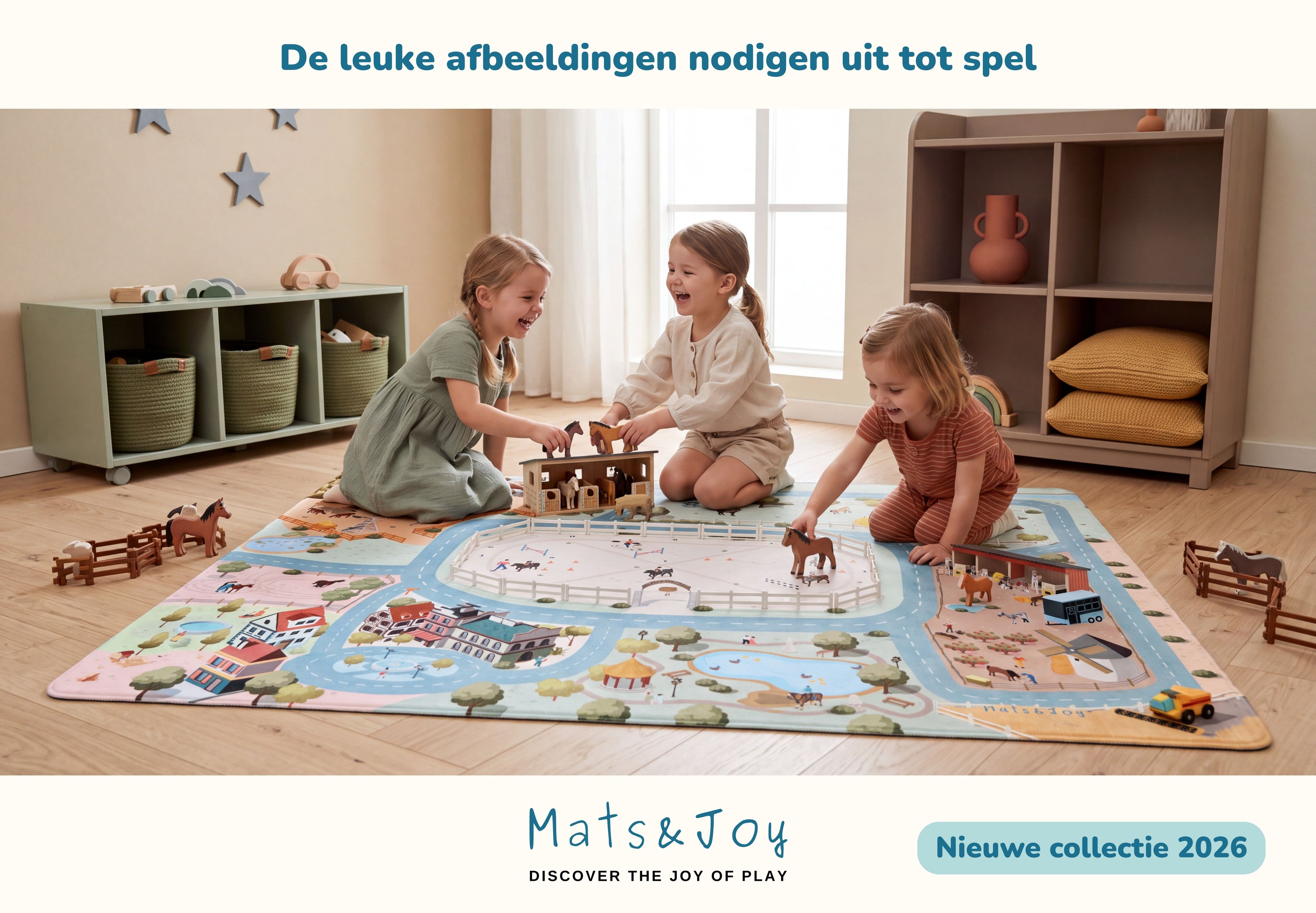 Tapis de Jeu Chevaux – Manège Équestre 130x180 cm