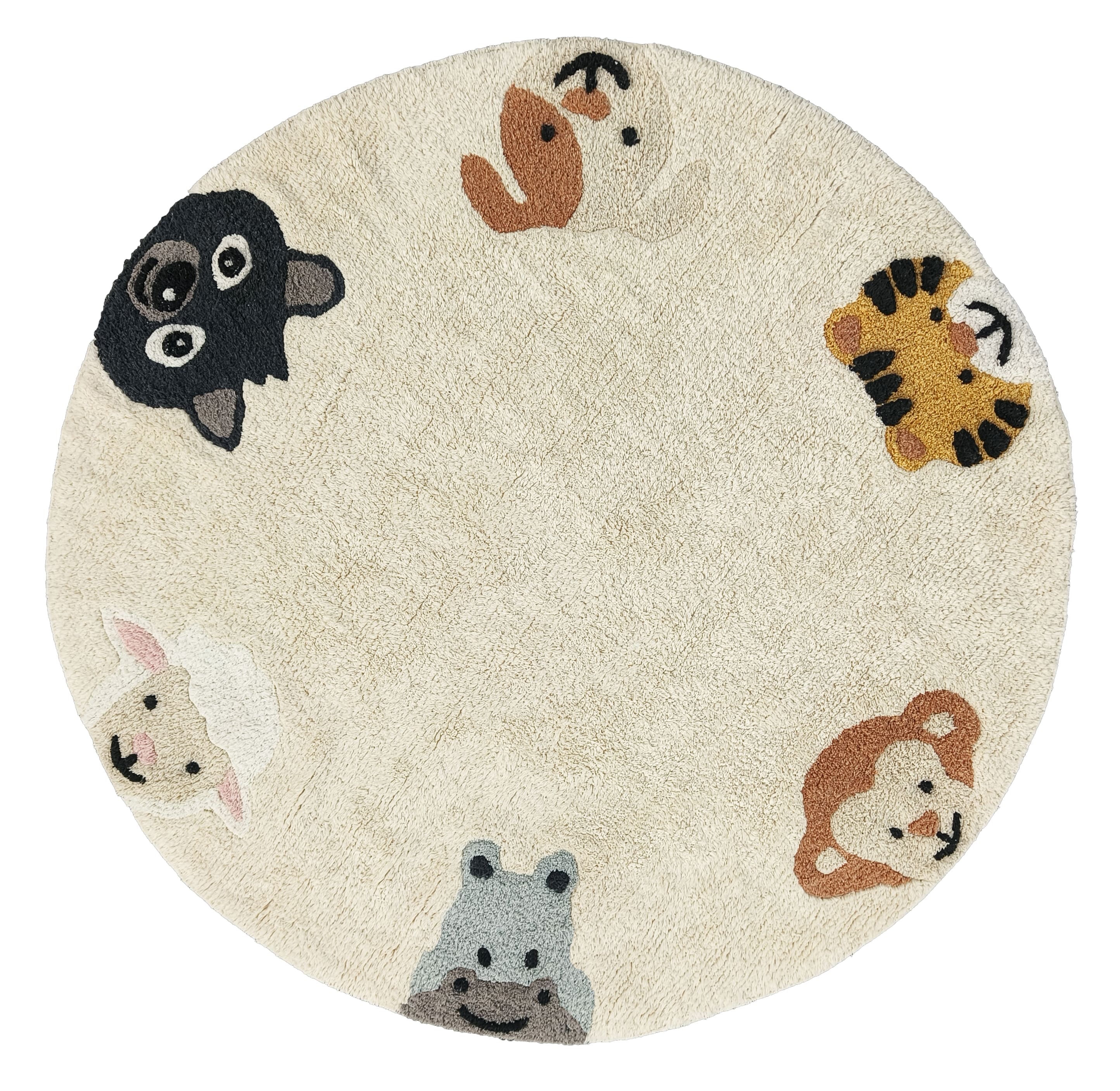 Tapis enfant animaux rond (Ø 100 cm)