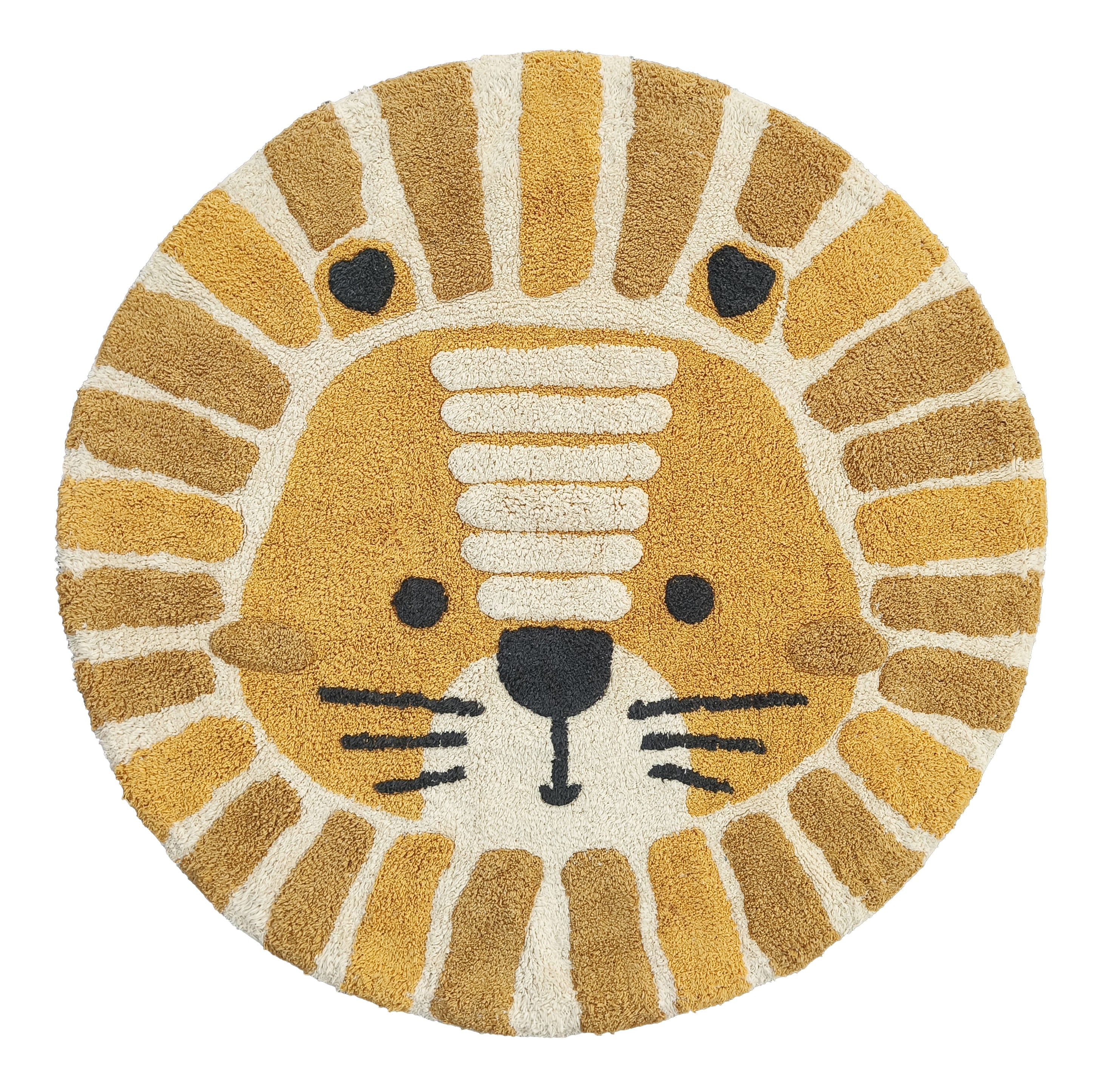 Tapis enfant lion rond (Ø 110 cm)