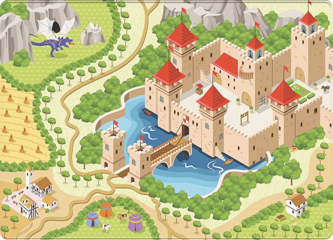 Kasteel Speelmat met draak (130x180cm)