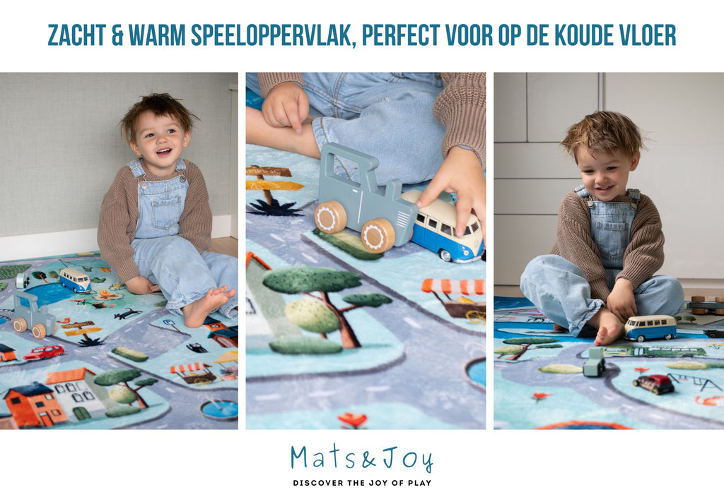 Roadtrip Auto Speelmat (grijs - 130x180cm)