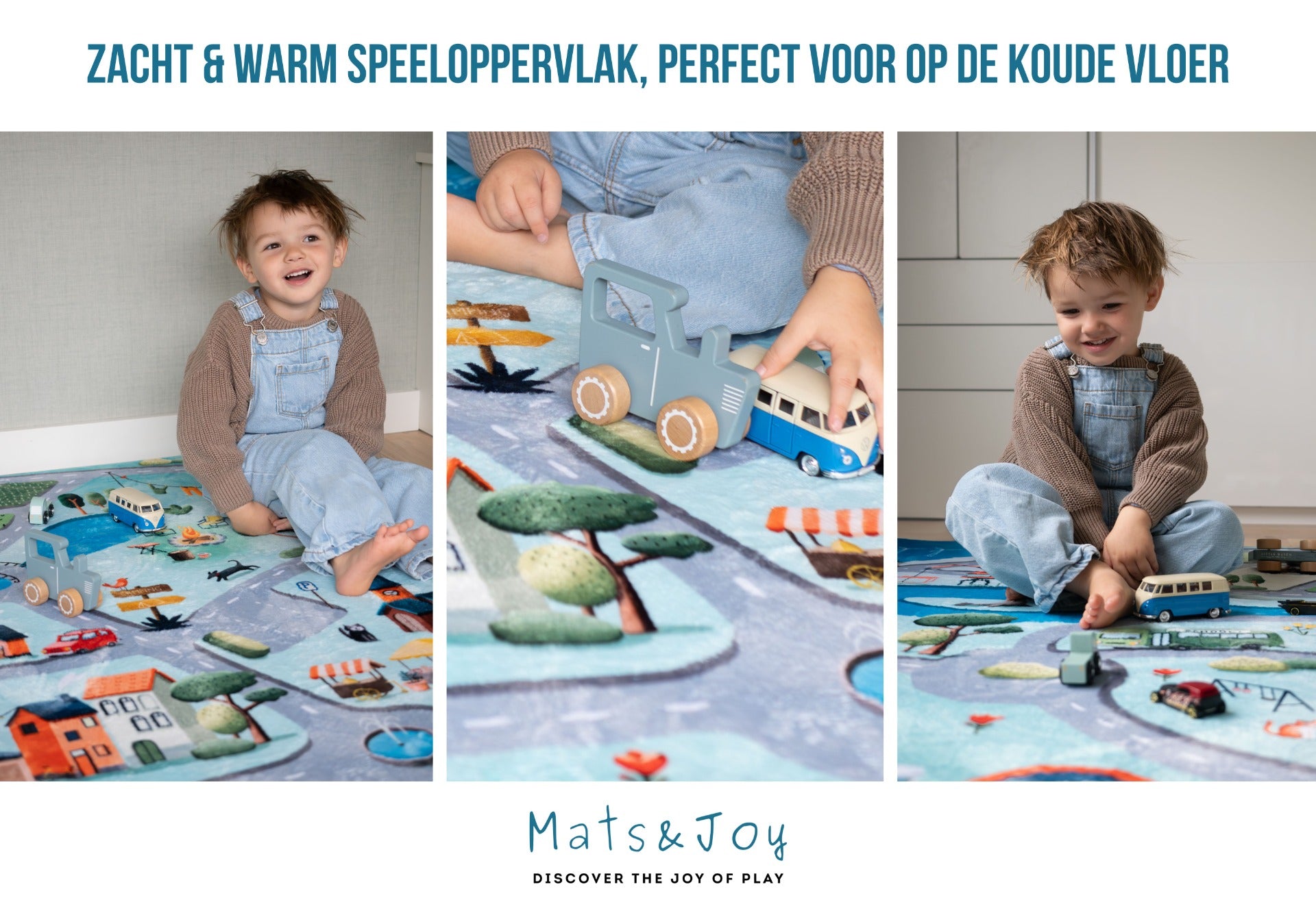 Roadtrip Auto Speelmat (grijs - 130x180cm)