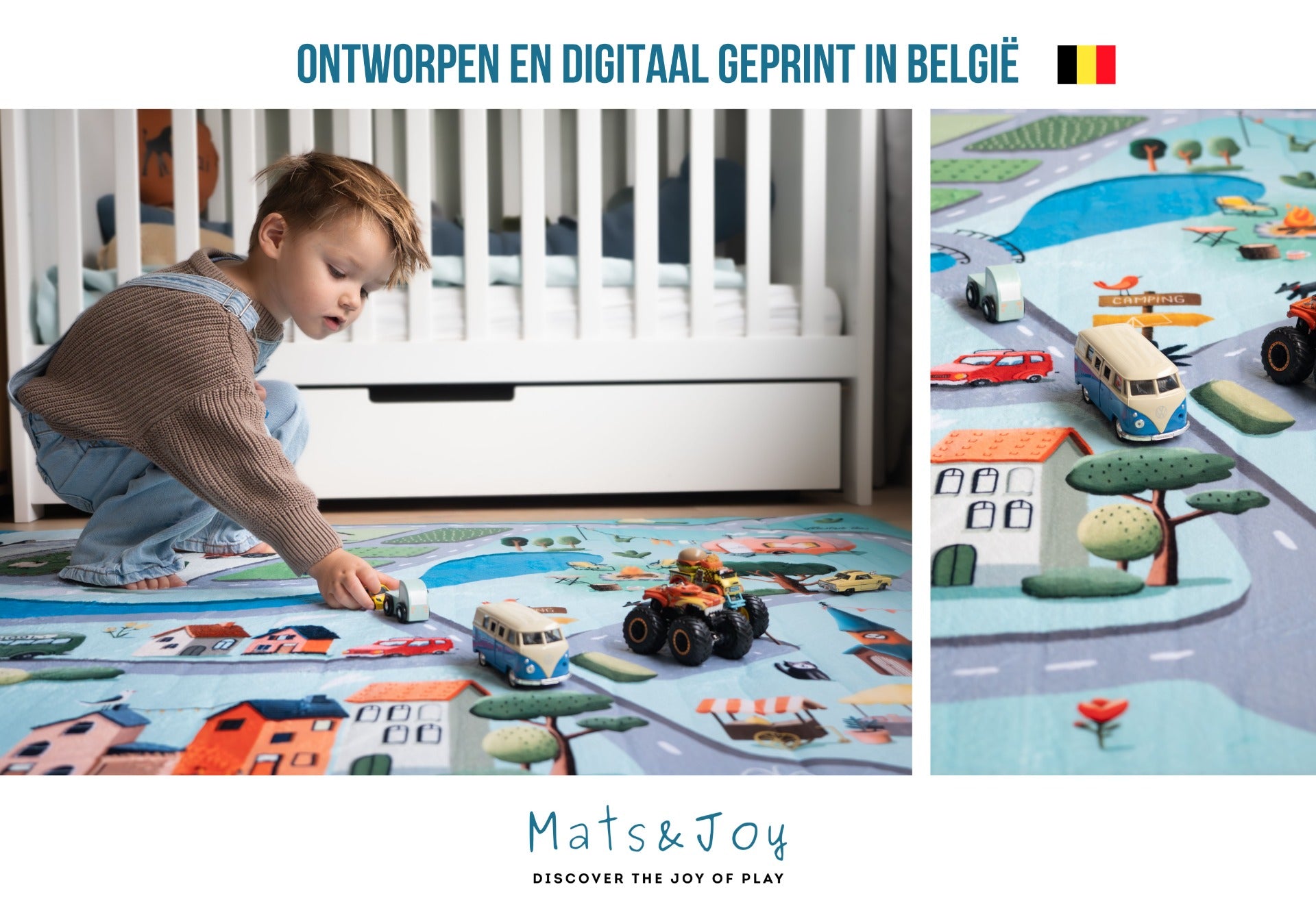 Roadtrip Auto Speelmat (grijs - 130x180cm)