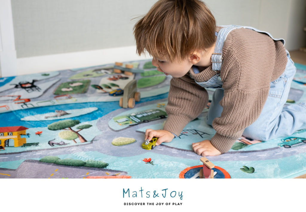 Roadtrip Auto Speelmat (grijs - 130x180cm)