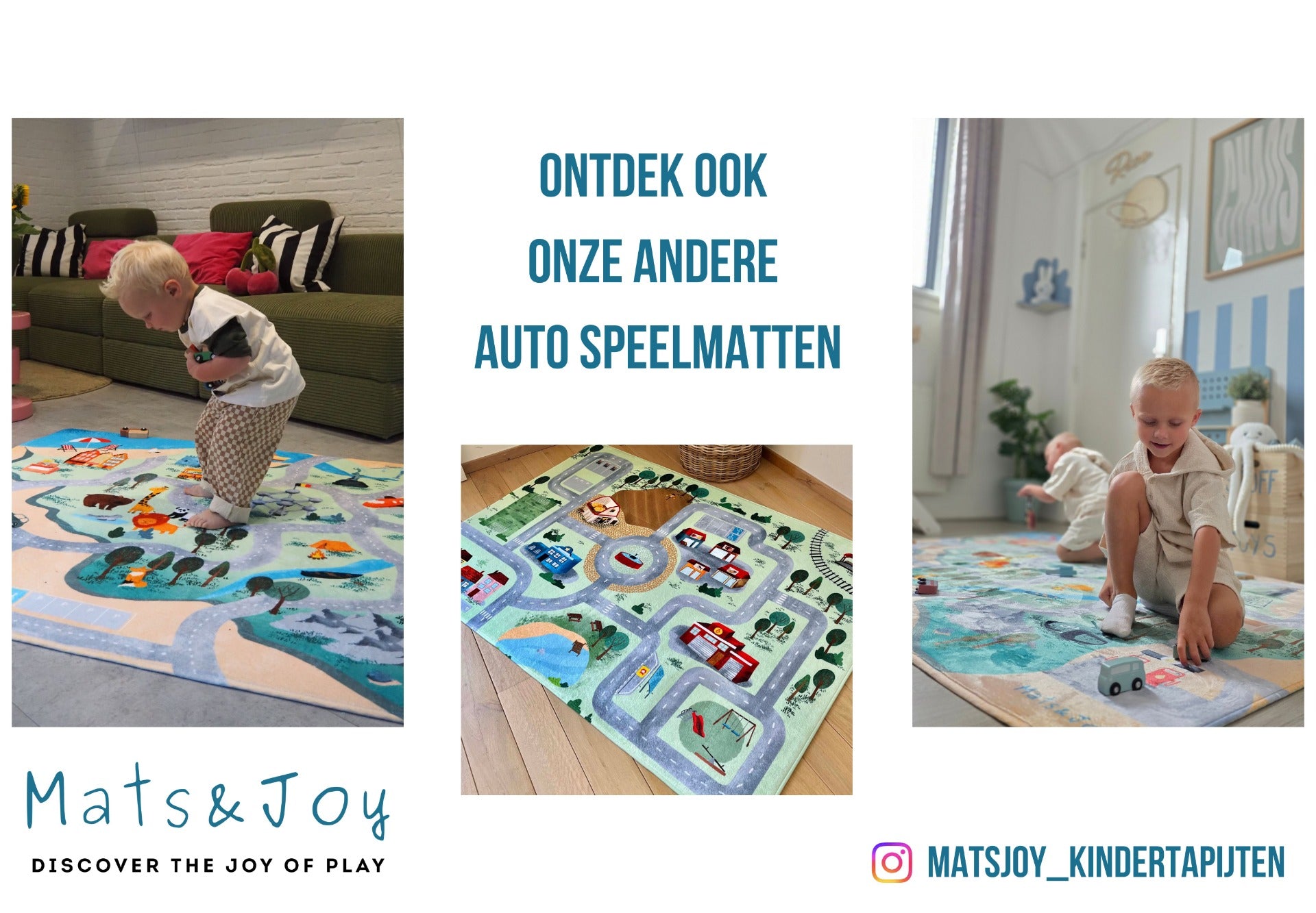 Roadtrip Auto Speelmat (grijs - 130x180cm)