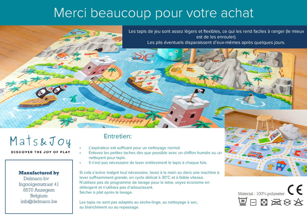 Roadtrip Auto Speelmat (grijs - 130x180cm)