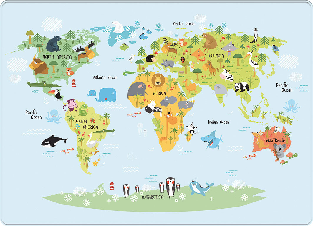 Wereldkaart Tapijt Kinderkamer (130x180cm)