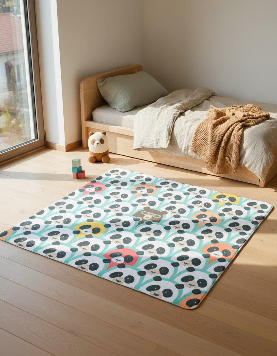 Panda Kindertapijt (130x130cm)