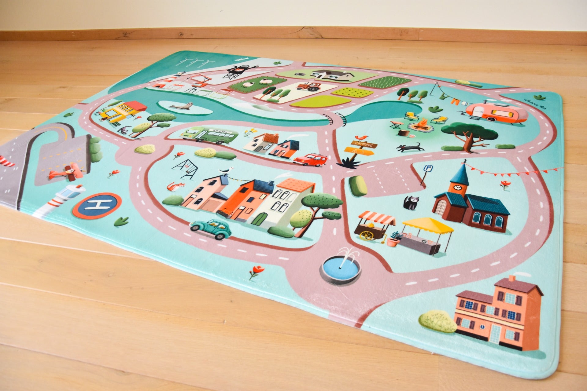 Roadtrip Auto Speelmat (rood - 130x180cm)