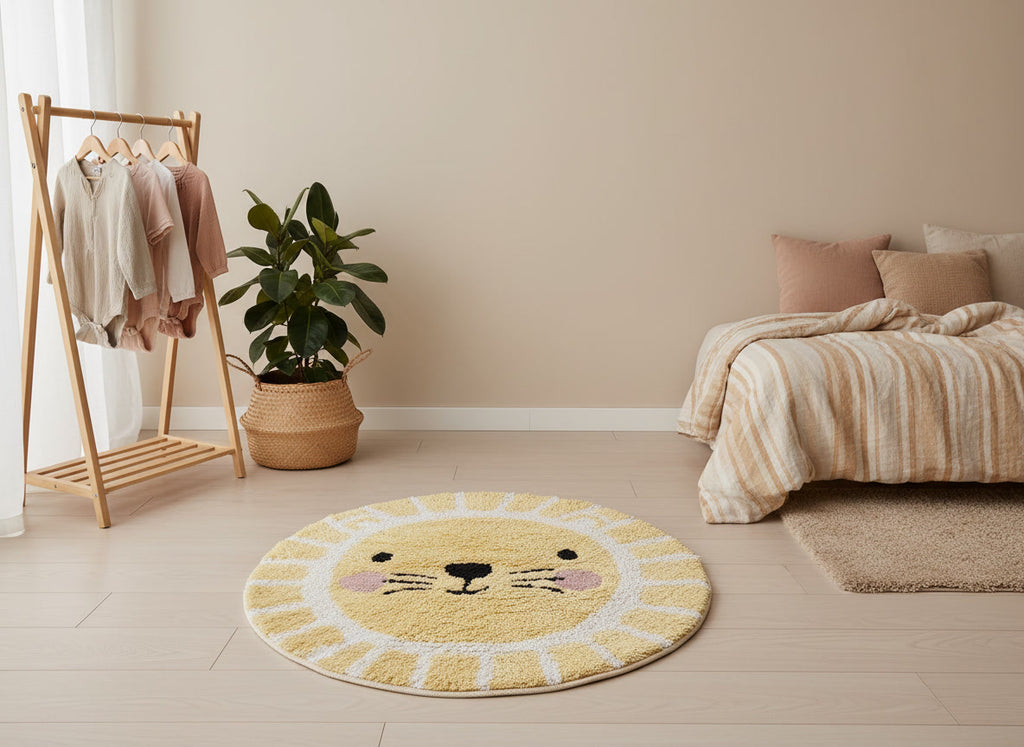 Leeuw Tapijtje Kinderkamer (80x80cm)