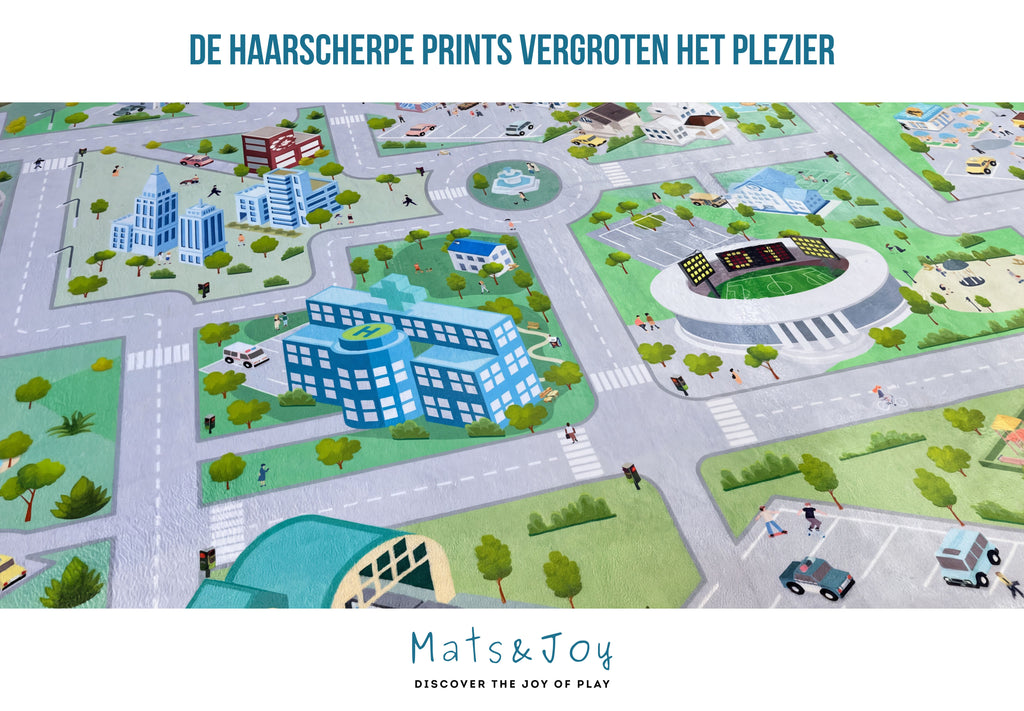Auto Speelmat 'Town Square' (130x180cm)