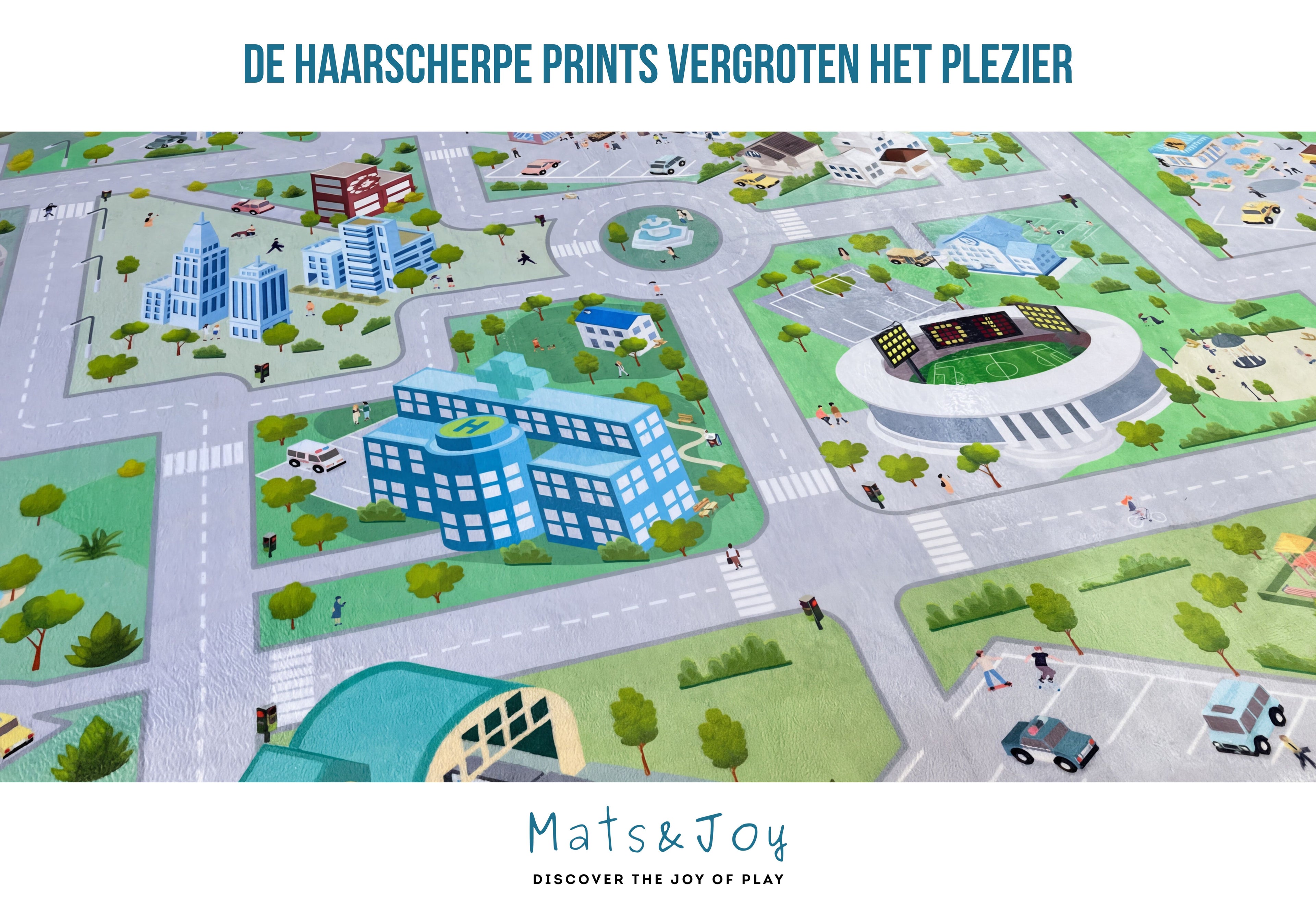 Auto Speelmat 'Town Square' (130x180cm)