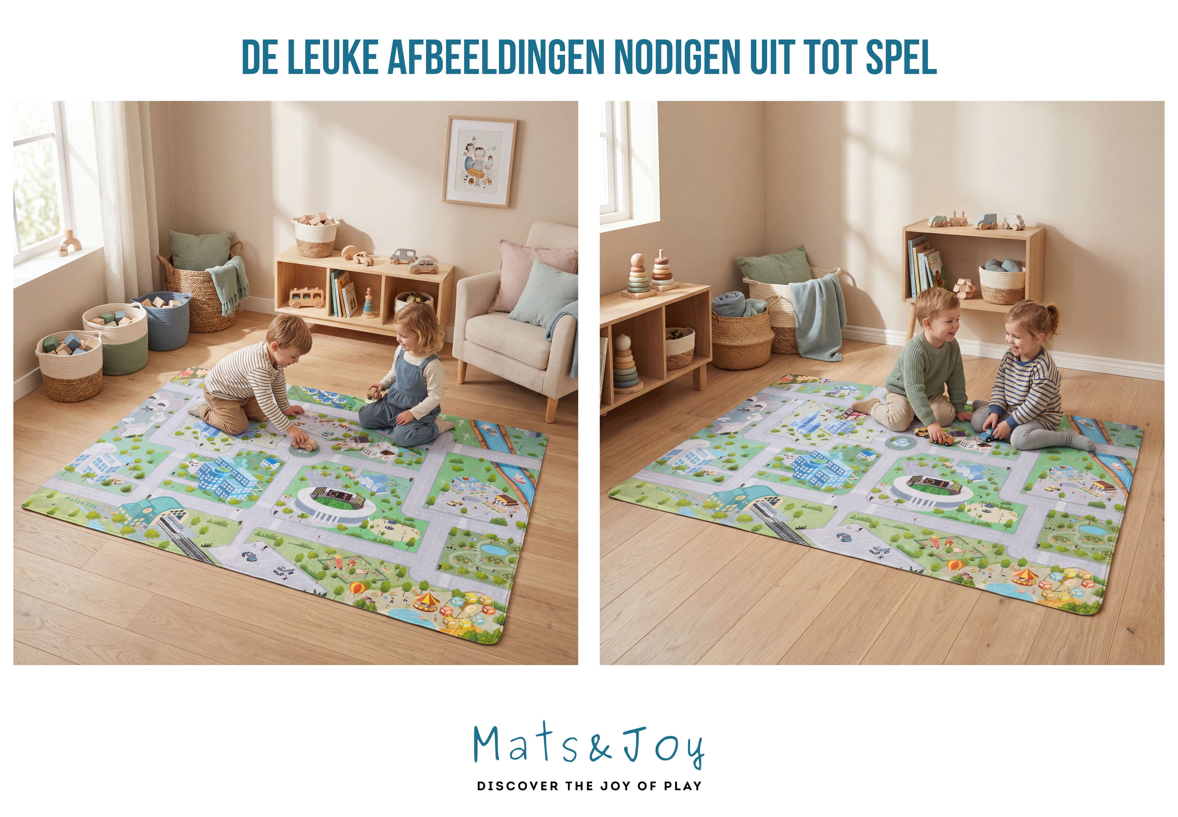 Auto Speelmat 'Town Square' (130x180cm)