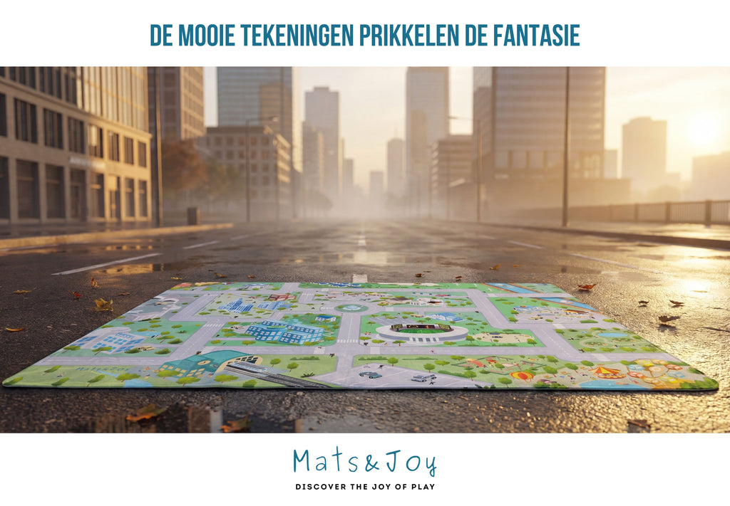 Auto Speelmat 'Town Square' (130x180cm)