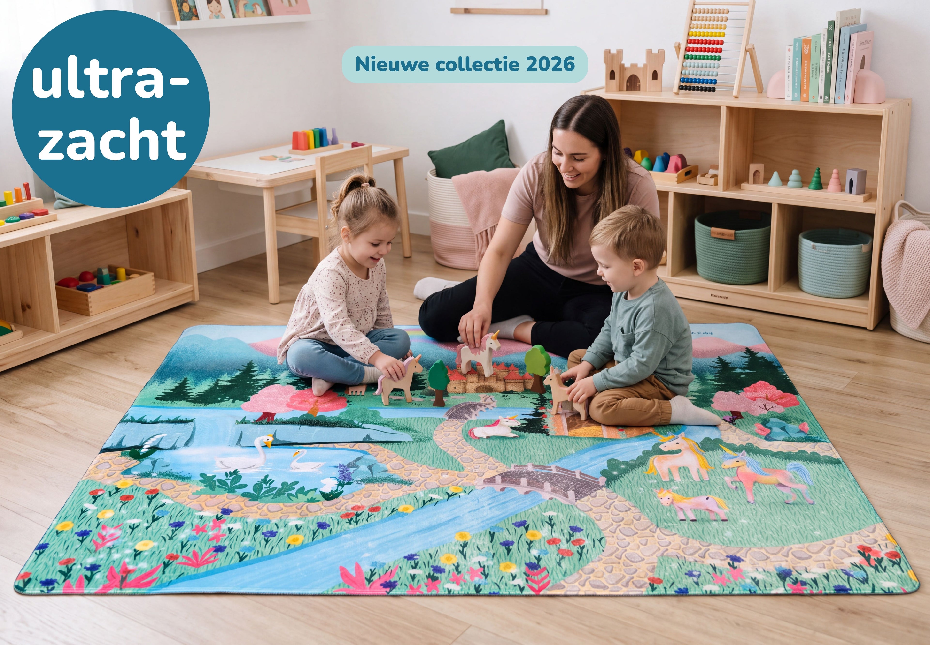 Tapis de Jeu Licornes & Dragons 130x180 cm