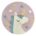 Tapis enfant licorne rond (Ø 100 cm)