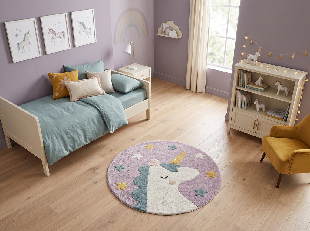 Unicorn Round Children's Rug (Ø 100cm)