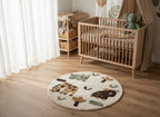Rond Kinderkamer Vloerkleed Jungle Dieren (Ø 100 cm)