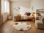 Rond Kinderkamer Tapijtje met Dieren (Ø 100cm)