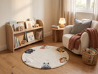 Rond Kinderkamer Tapijtje met Dieren (Ø 100cm)