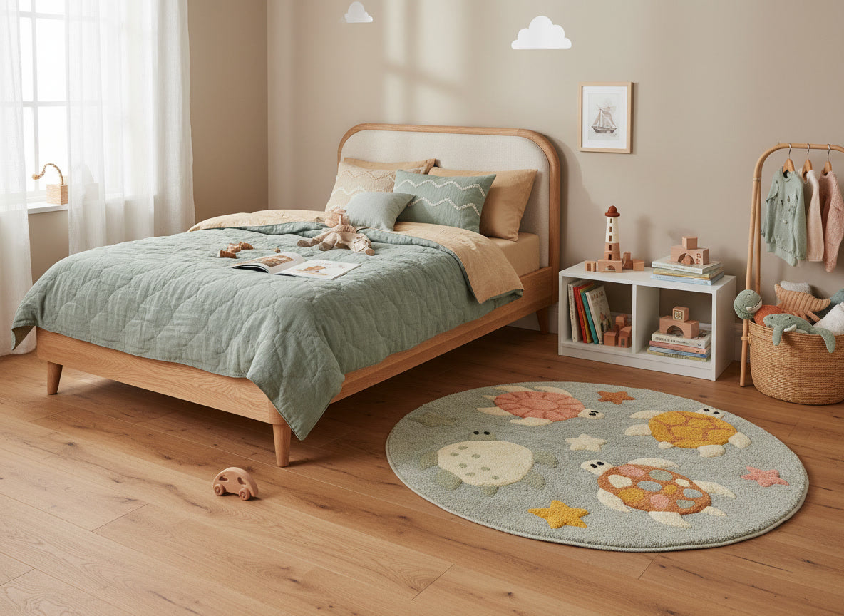 Schildpadjes Rond Kinderkamer Vloerkleed (Ø 110cm)