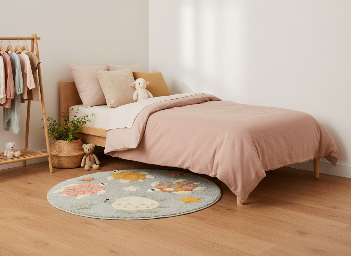 Schildpadjes Rond Kinderkamer Vloerkleed (Ø 110cm)
