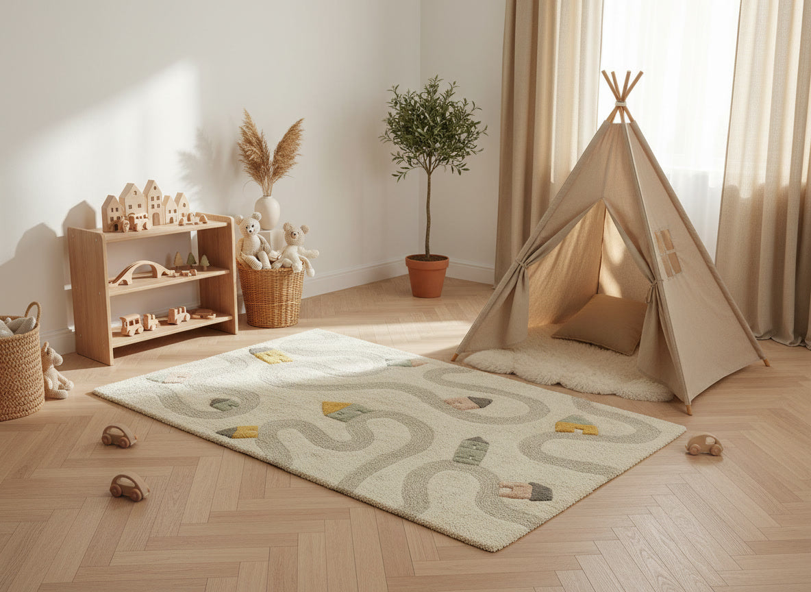 Tapis enfant avec routes (120 × 180 cm)