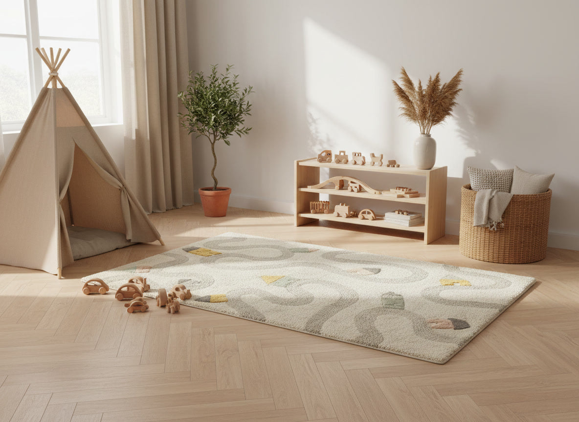 Tapis enfant avec routes (120 × 180 cm)